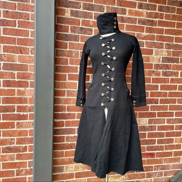Buddhaful Jackets & Blazers - Buddhaful Black Goth Steam Punk Emo High Neck Corset Jacket Coat Small Buttons